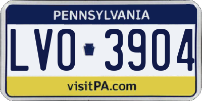 PA license plate LVO3904