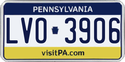 PA license plate LVO3906