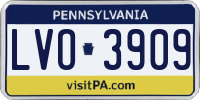 PA license plate LVO3909