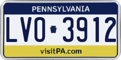 PA license plate LVO3912