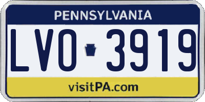 PA license plate LVO3919