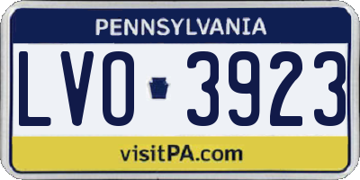 PA license plate LVO3923