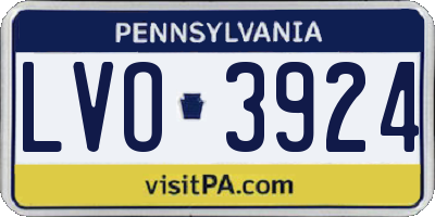 PA license plate LVO3924