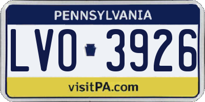 PA license plate LVO3926