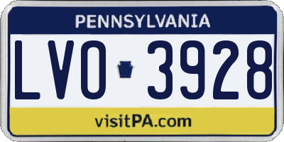 PA license plate LVO3928