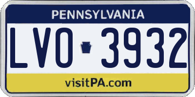 PA license plate LVO3932