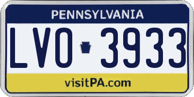 PA license plate LVO3933
