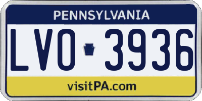 PA license plate LVO3936