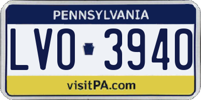 PA license plate LVO3940