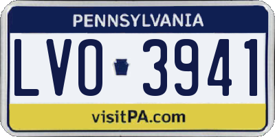 PA license plate LVO3941