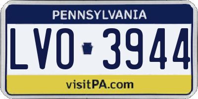 PA license plate LVO3944