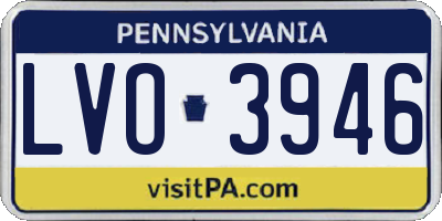 PA license plate LVO3946