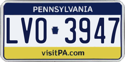 PA license plate LVO3947