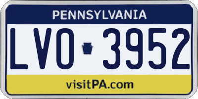 PA license plate LVO3952