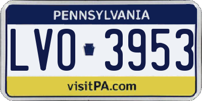 PA license plate LVO3953