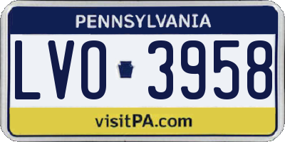 PA license plate LVO3958
