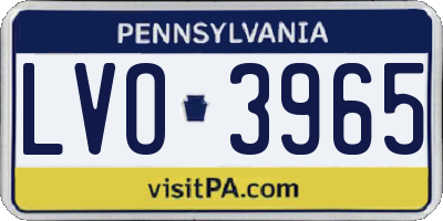 PA license plate LVO3965