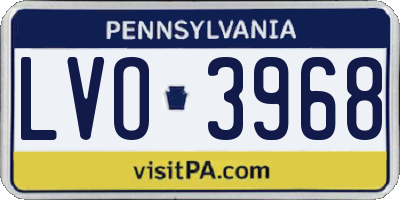 PA license plate LVO3968