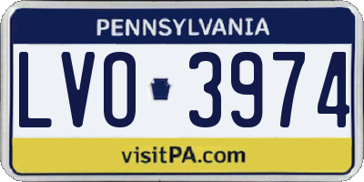 PA license plate LVO3974