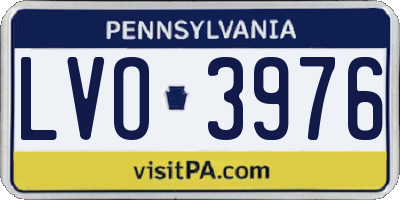 PA license plate LVO3976