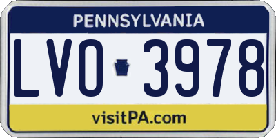 PA license plate LVO3978