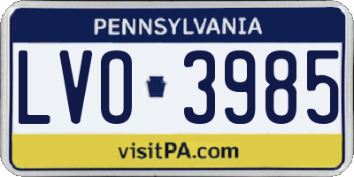 PA license plate LVO3985