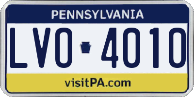 PA license plate LVO4010