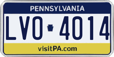 PA license plate LVO4014