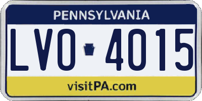 PA license plate LVO4015