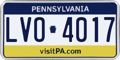 PA license plate LVO4017