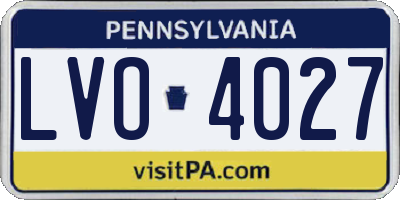 PA license plate LVO4027