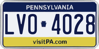 PA license plate LVO4028