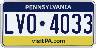 PA license plate LVO4033