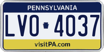 PA license plate LVO4037