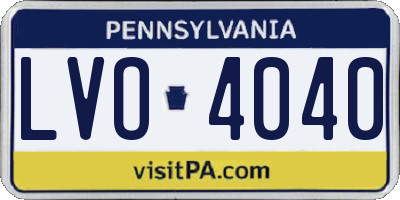 PA license plate LVO4040