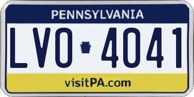 PA license plate LVO4041