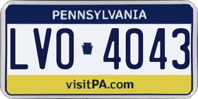 PA license plate LVO4043