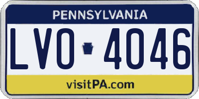 PA license plate LVO4046