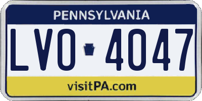 PA license plate LVO4047