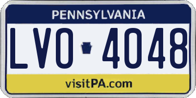 PA license plate LVO4048