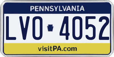 PA license plate LVO4052