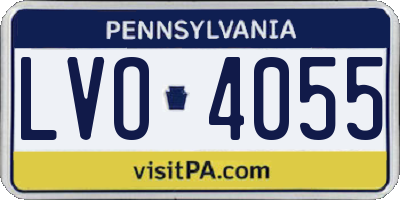 PA license plate LVO4055