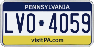 PA license plate LVO4059