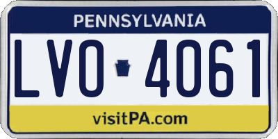 PA license plate LVO4061