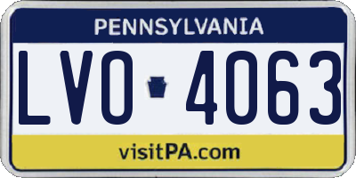PA license plate LVO4063