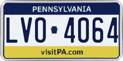 PA license plate LVO4064