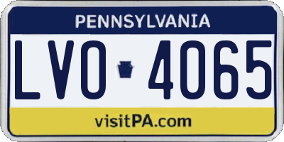 PA license plate LVO4065
