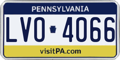 PA license plate LVO4066