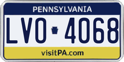 PA license plate LVO4068
