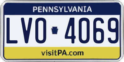 PA license plate LVO4069